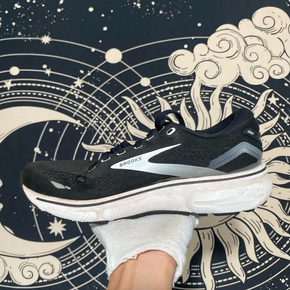 Brooks Ghost 15 1203801B012 Athletic Sneaker Women's 7B Black Mesh Running Gym